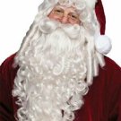 Santa Wig and Beard Super Deluxe Adult Claus Full Curly Ringlets White Christmas