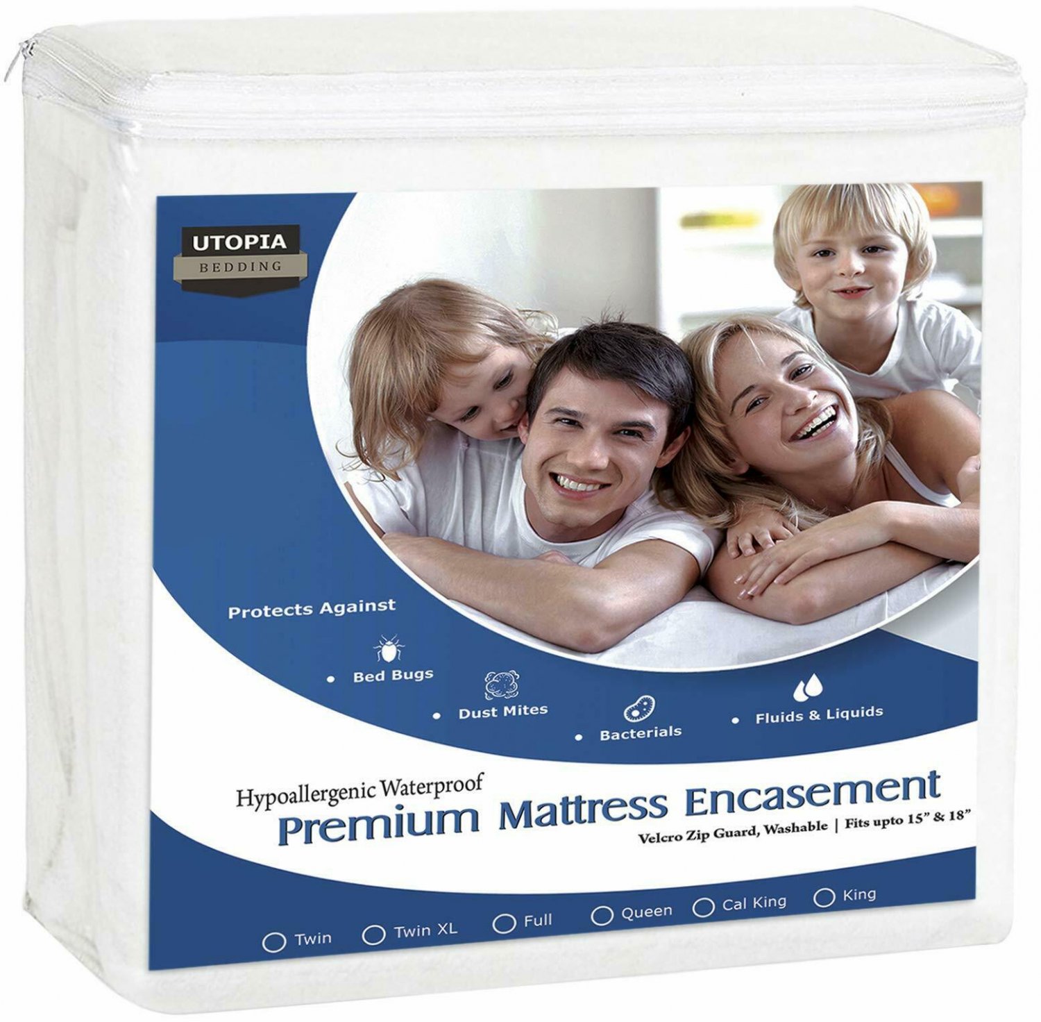 Utopia Bedding Premium Zippered Waterproof Mattress Encasement - Bed Bug (Twin)