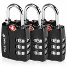 4 PACK TSA Lock Travel Luggage Suitcase 3 Digit Combination Resettable Padlock