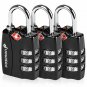 4 PACK TSA Lock Travel Luggage Suitcase 3 Digit Combination Resettable Padlock