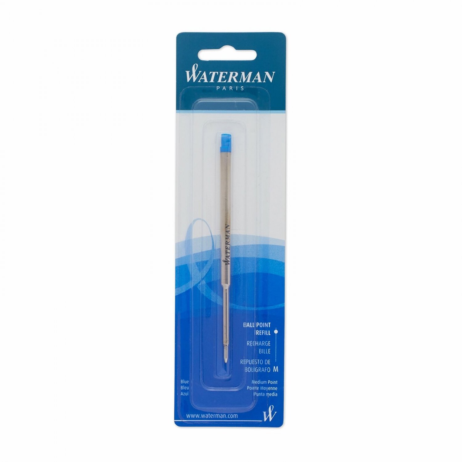 Waterman Ballpoint Refill for Ballpoint Pens, Medium point, Blue ink (834264)