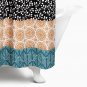 Bohemian Stripe Shower Curtain Turquoise/Orange Anthropologie Boho Quatrefoil