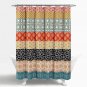 Bohemian Stripe Shower Curtain Turquoise/Orange Anthropologie Boho Quatrefoil