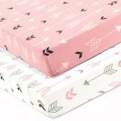 Girls Soft Crib Sheets Pack Of 2 Pink Baby Stretchy Fitted Mattress Covers