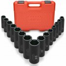 Neiko 02474A 1/2” Drive Deep Impact Socket Set CrV Steel 6Point | 15Piece