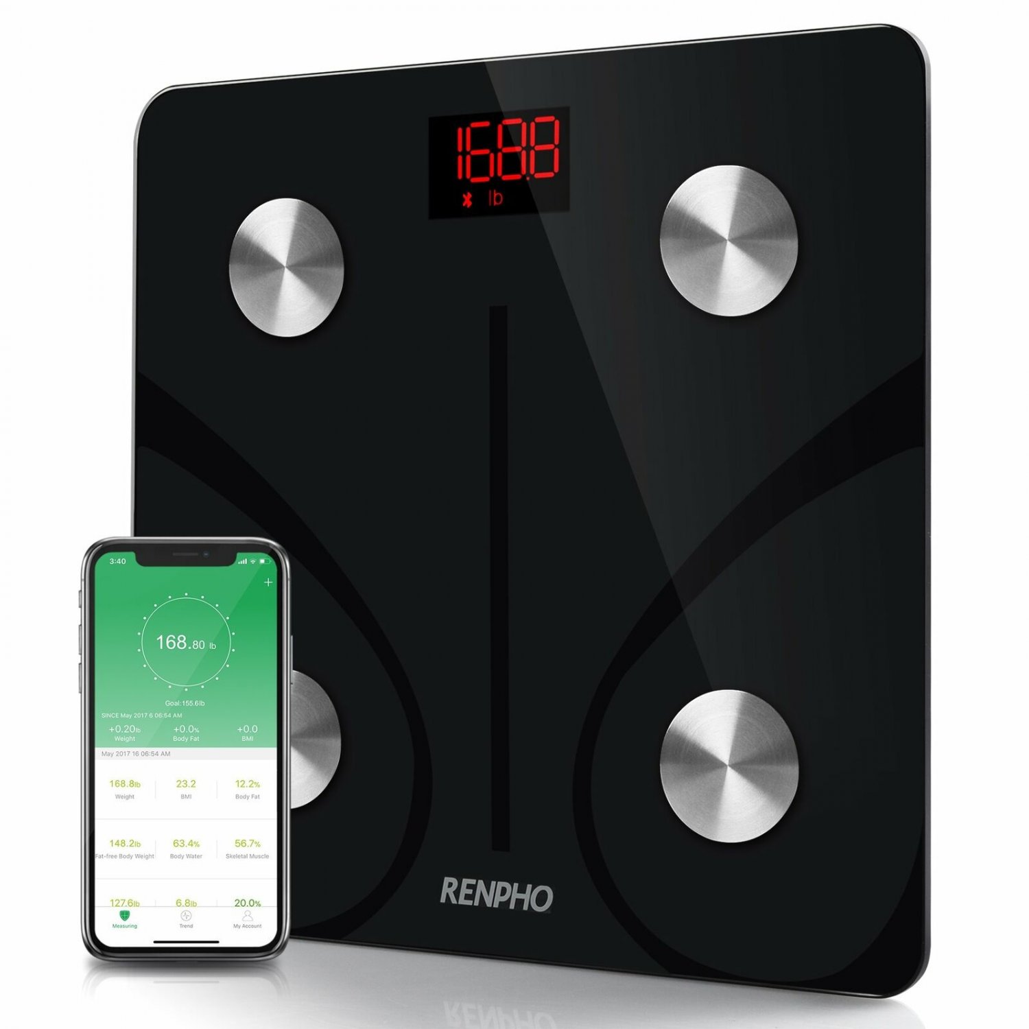 RENPHO Bluetooth Body Fat Scale Smart BMI Scale Digital Bathroom Wireless