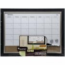 Magnetic Dry Erase Calendar Planner Combo Board Frame Cork Strip Wall Schedule