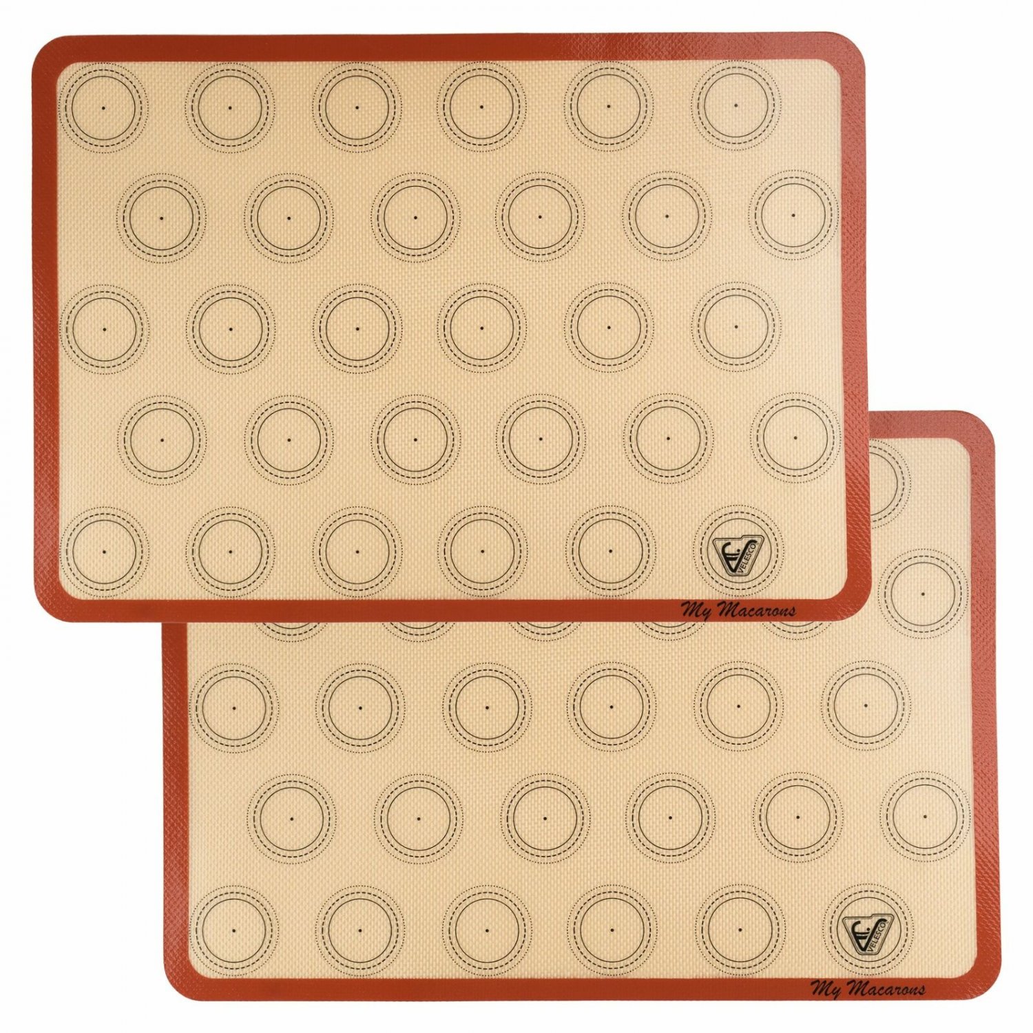 Silicone Macaron Baking Mat - Set of 2 Half Sheet (Thick & Large...