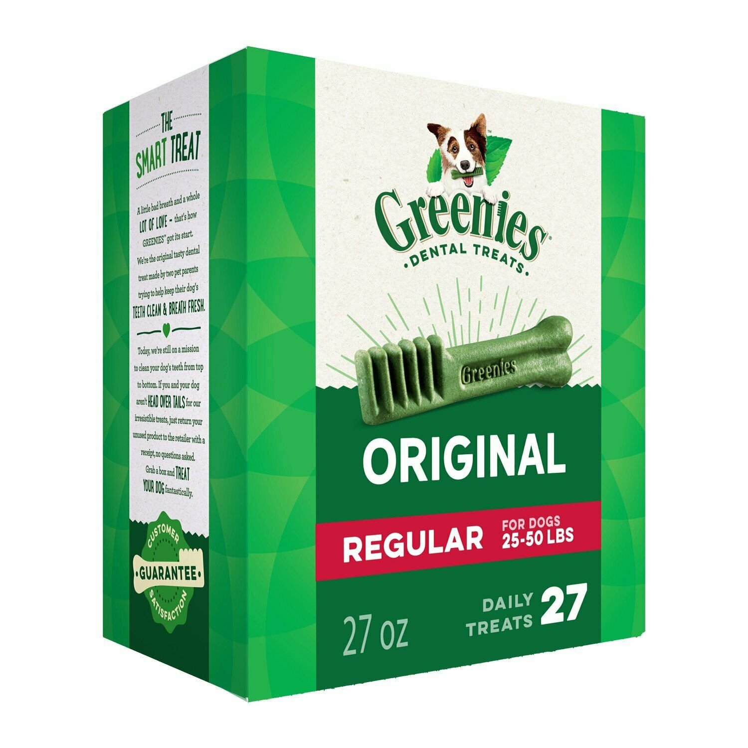 Greenies Original Regular Size Dental Dog Treats, 27 Oz. Pack (27 Treats)