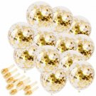 Gold Confetti Balloons 20 Pieces, 12 Inches Party Balloons With Golden ....