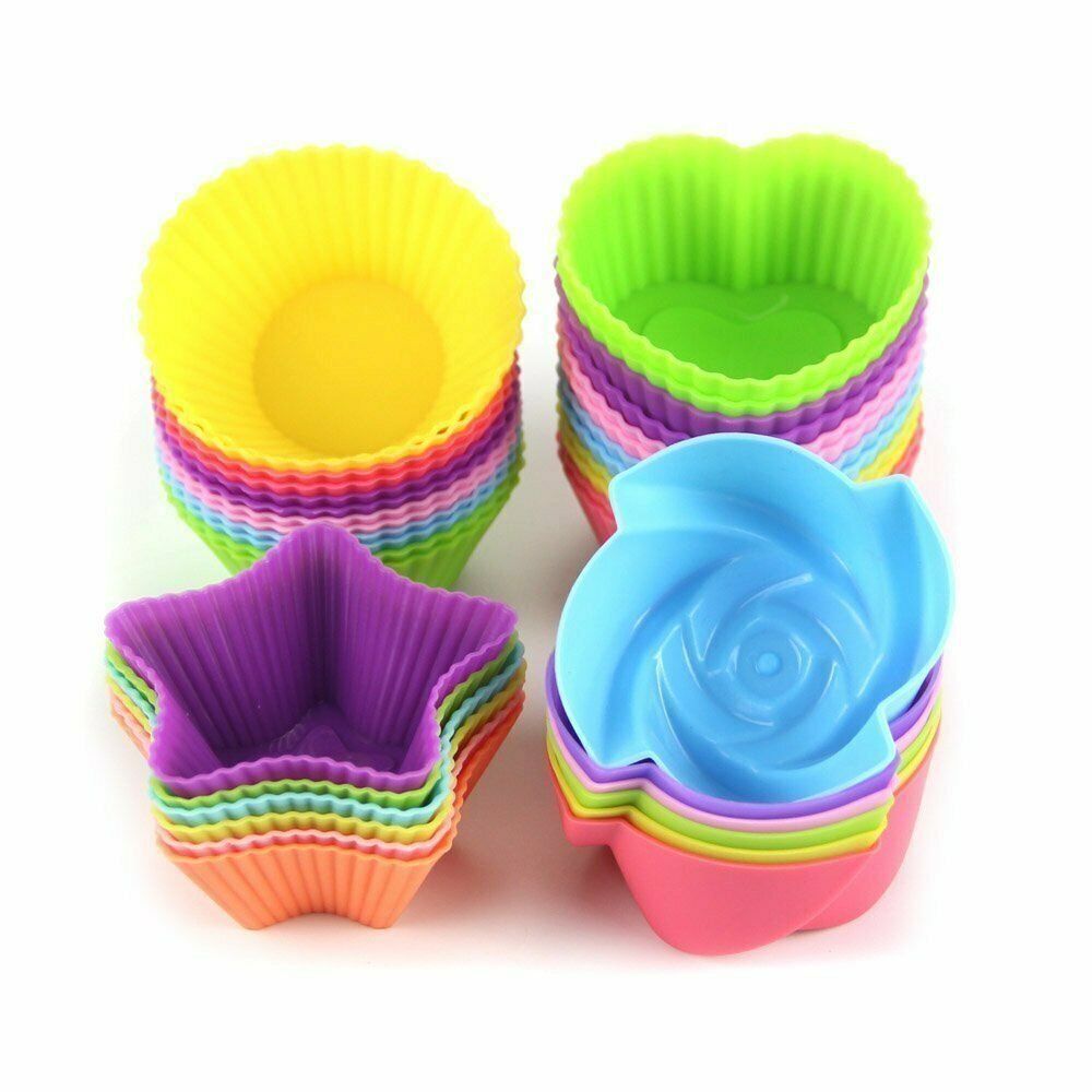 LetGoShop Silicone Cupcake Liners Reusable Baking Cups Nonstick Easy Clean...