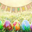 Easter Day Decorations Easter Burlap Banner Decor Rustic Easter Bunting Garland