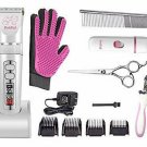 PETPAL Dog & Cat Professional Full Grooming Set Low Noise Pet Clipper 5 (Pink)