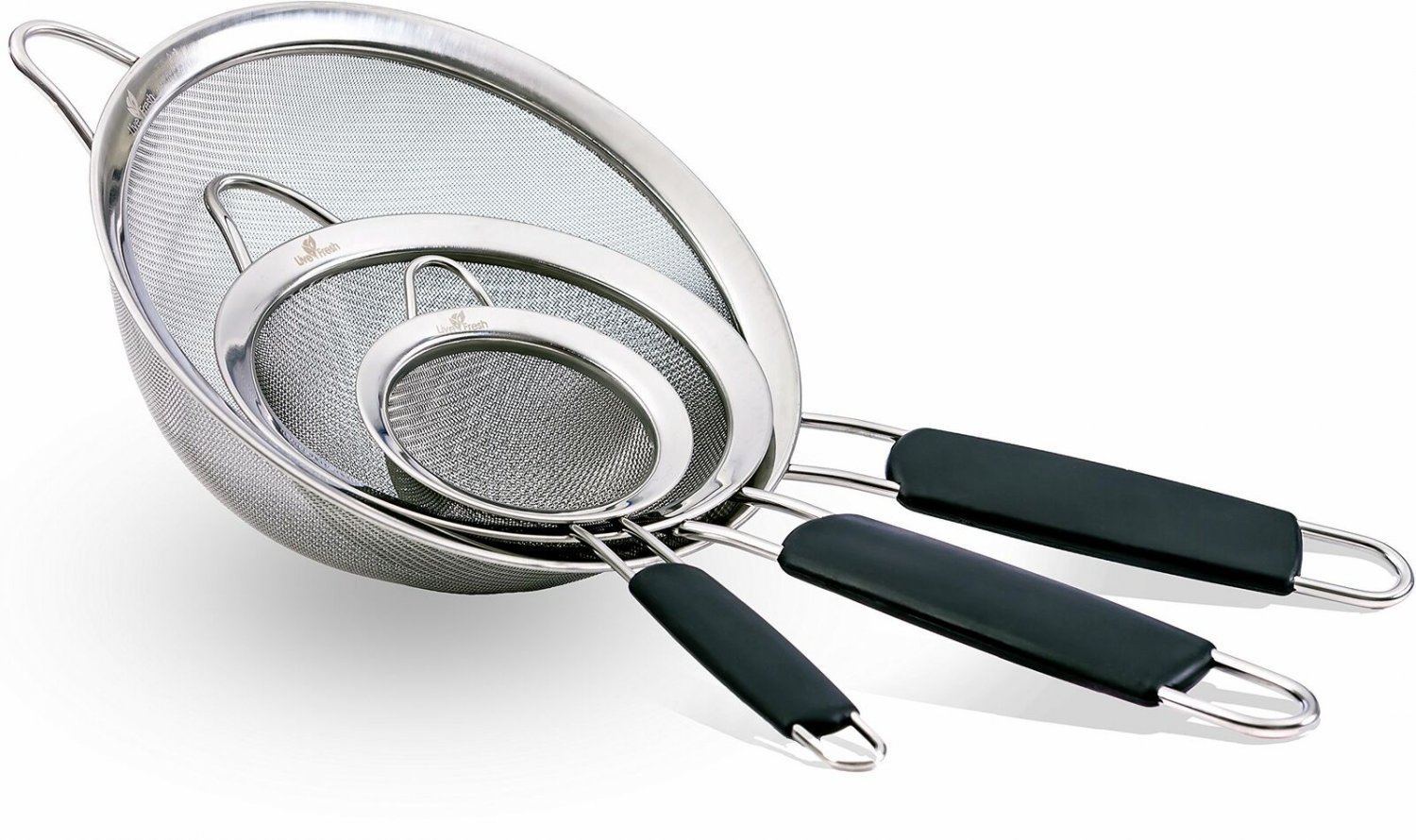 LiveFresh Mesh Strainer Stainless Set - Premium Fine Stainless Steel Fine Mesh