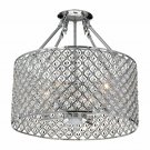 Edvivi Marya 4-Lights Chrome Round Drum Semi Flush Mount Crystal Chandelier....