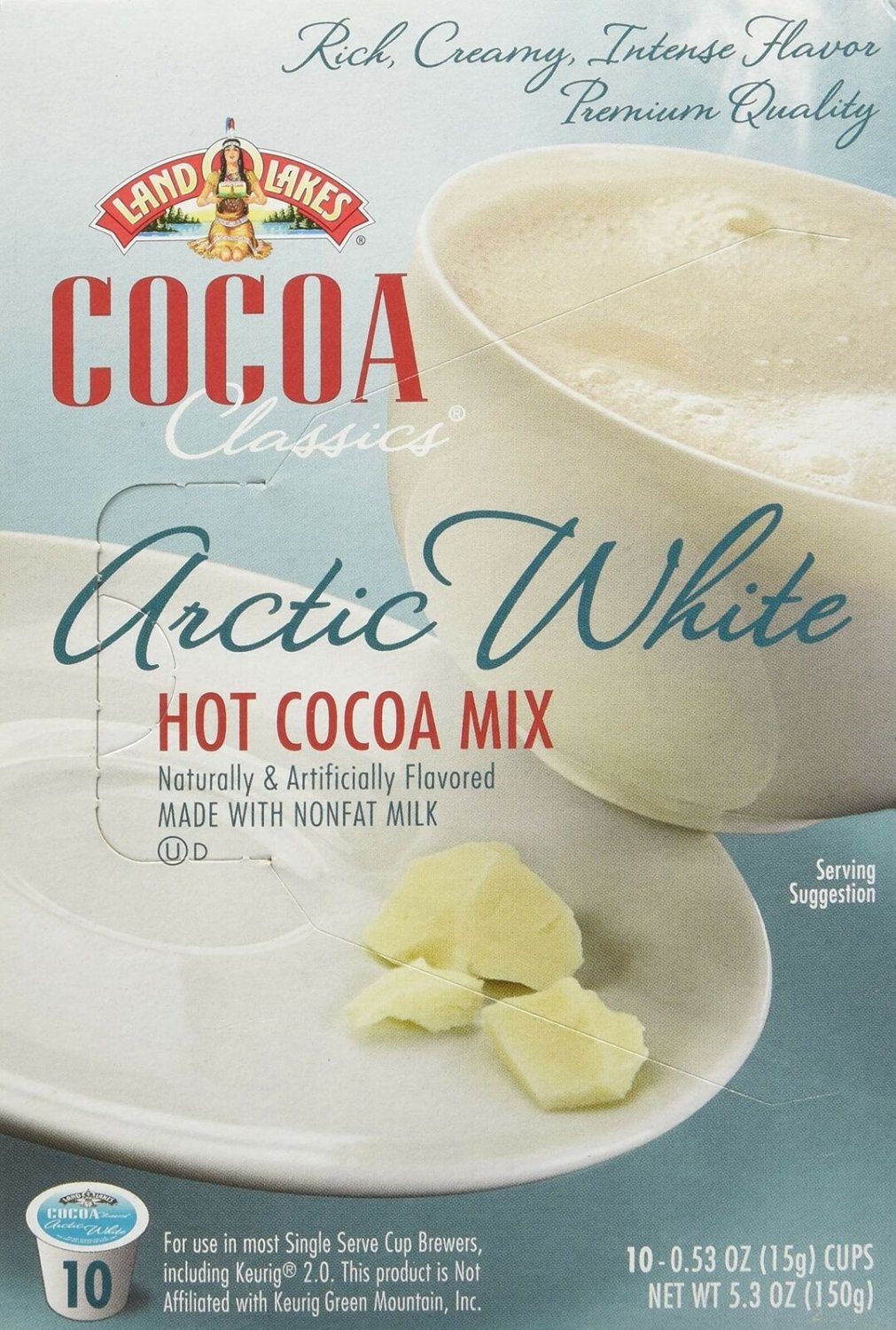 LAND O LAKES Cocoa Single Serve K Cups - Arctic White 10 Cup Box