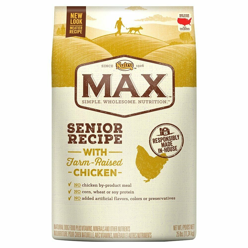 Nutro Max Senior Recipe With Farm Raised Chicken Dry Dog Food, (1) 25-Lb. Bag
