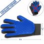 Pet Grooming Glove - Gentle Deshedding Brush Glove - 1 Pair (Blue)