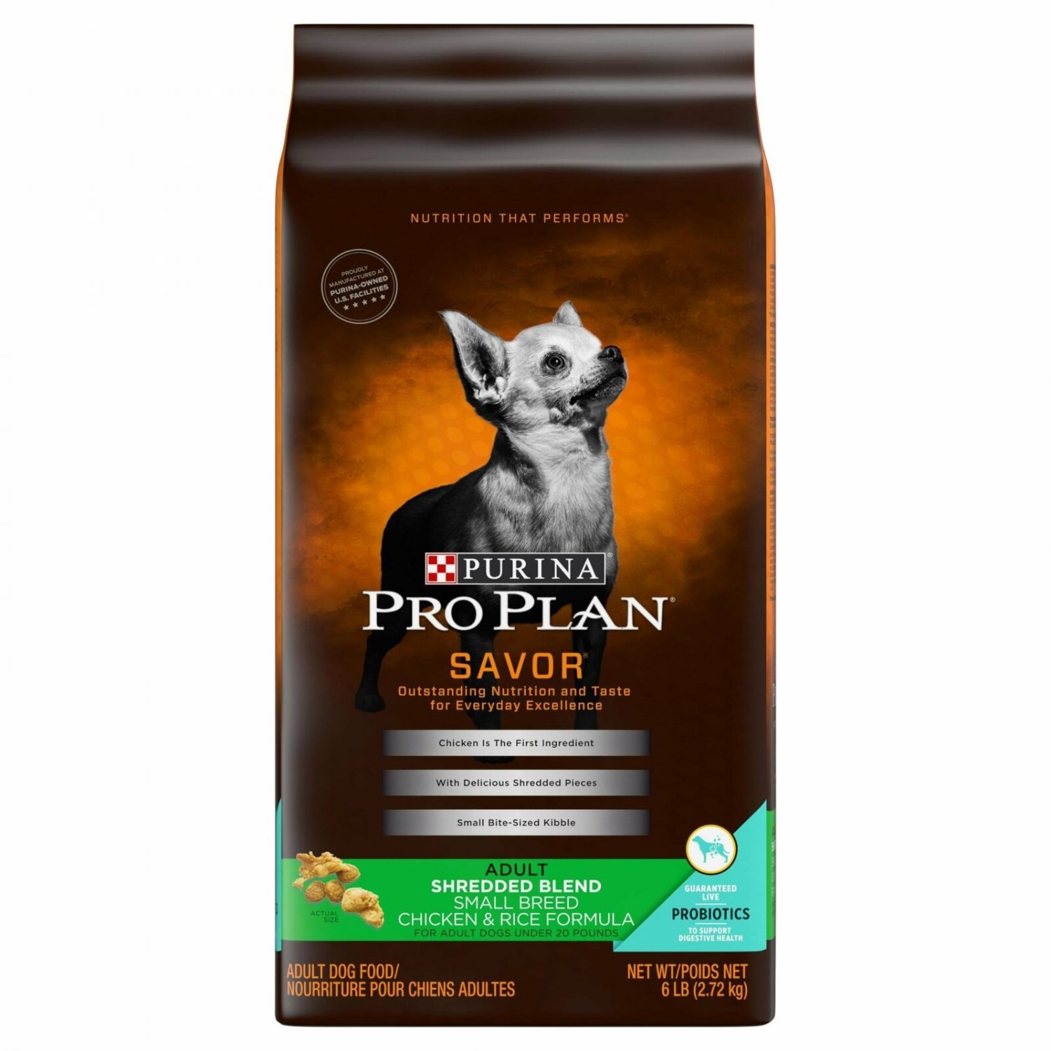 Purina Pro Plan Savor Shredded Blend Small Breed Formula Chicken - 6 Lb. Bag
