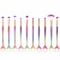 Set Of 10 De Brochas Kabuki Sintéticas Para Aplicación De Maquillaje Profesional