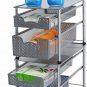Simple Houseware Stackable 2 Tier Sliding Basket Organizer Drawer, Silver