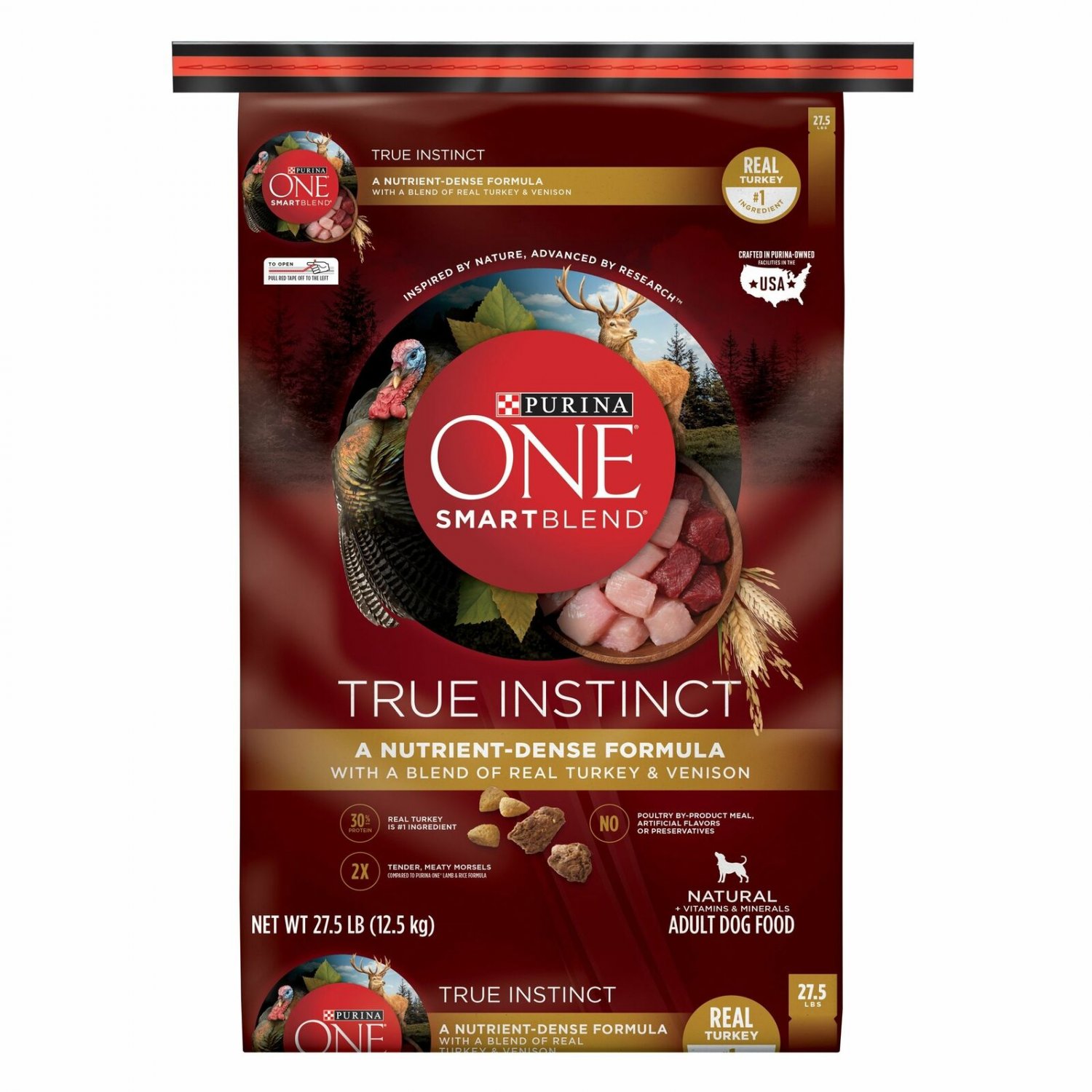 Purina One Smartblend True Instinct Natural With Real Turkey 27.5 Lb. Bag