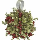Christmas Mistletoe Kissing Ball Ornament 5 Hanging Decor W/ Organza Ribbon