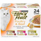 Purina Fancy Feast Classic Pate Poultry & Beef Collection Wet Cat Food -24 3 oz.