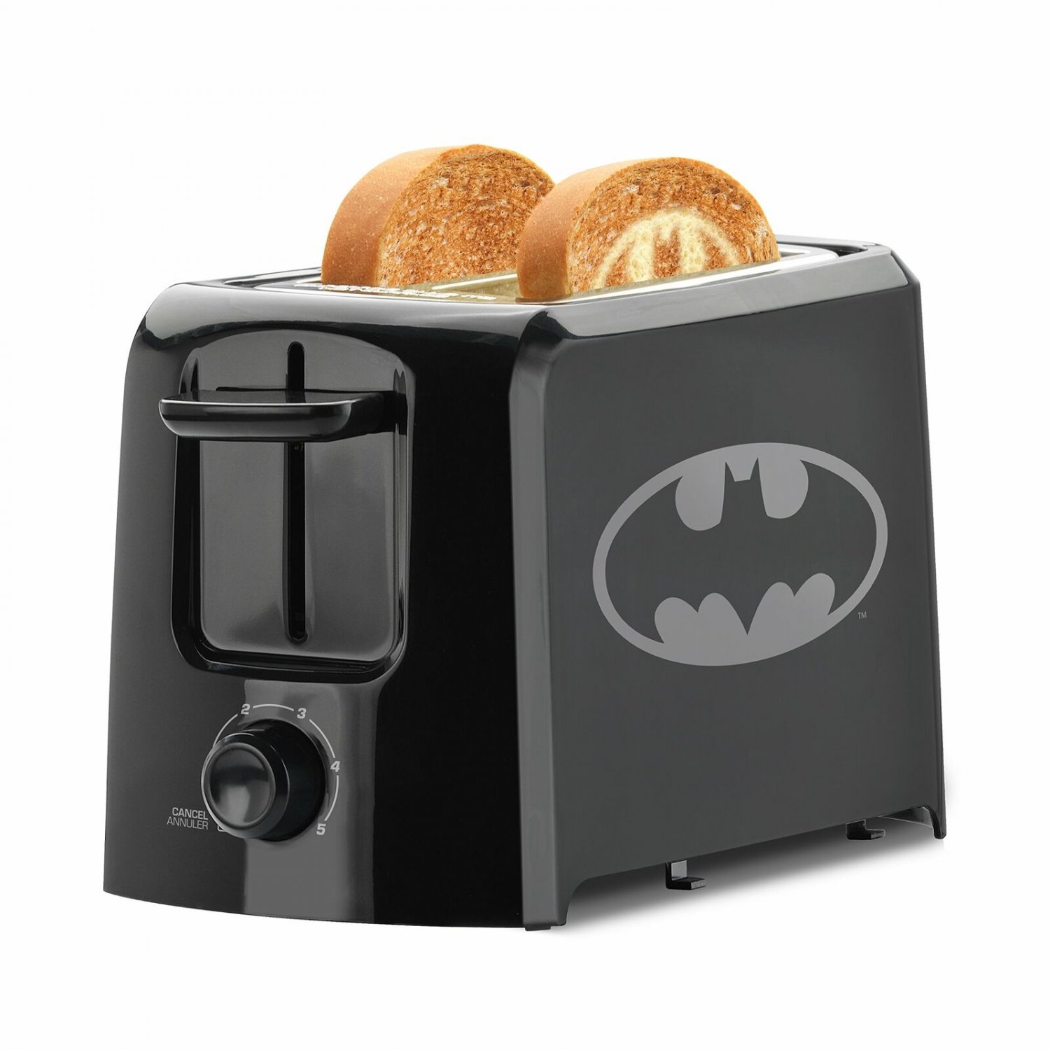 DC Batman 2-Slice Toaster, Iconic imprint on toast
