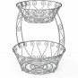 2-Tier Countertop Fruit Basket Bowl Storage, Chrome