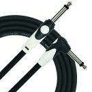Instrument Cable 10ft Plug Guitar Amp Speaker Cord Straight to Right Angle 1/4