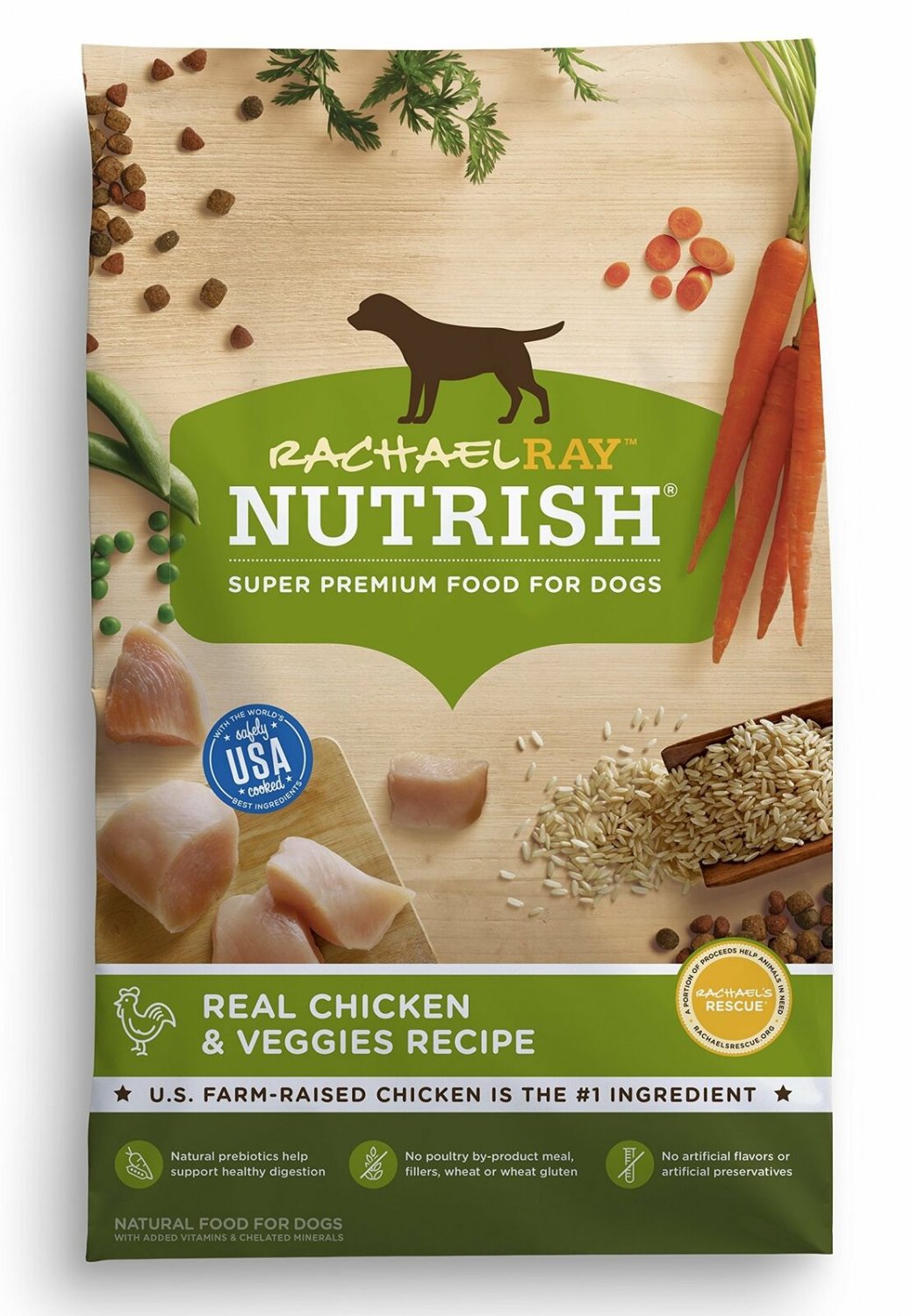 Rachael Ray Nutrish Natural Dry Dog Food, Real Chicken & Veggies Recipe, 40 Lbs