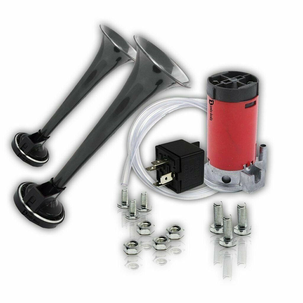 Conjunto De Compresor Para Bocina De Aire Trompeta Doble S&Atilde;�&Acirc;&ordm;per Fuerte De 12V