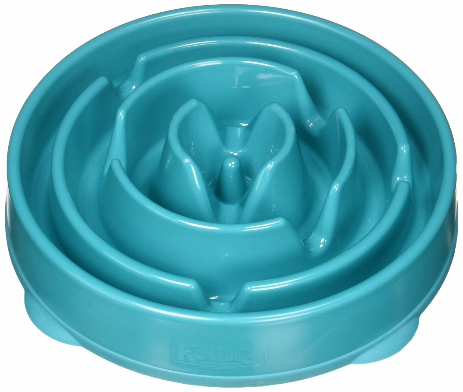 Outward Hound Fun Feeder Slo-Bowl Healthy Slow Feeding Dog Bowl, Large, Teal