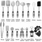 Stainless Steel Kitchen Utensil Set - 25 Cooking Utensils