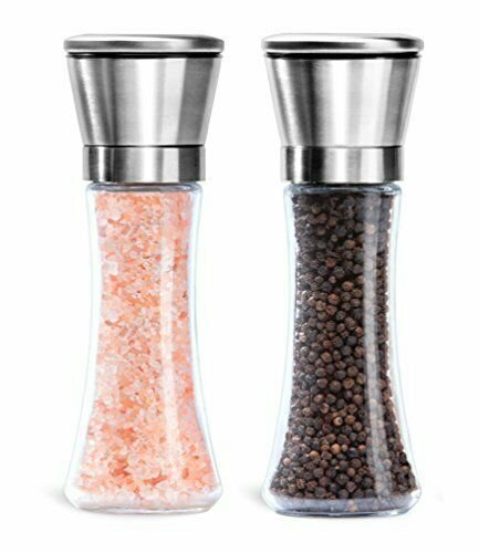 Salt And Pepper Shakers Manual Grinders Modern Mill Glass Spices Stainless Steel