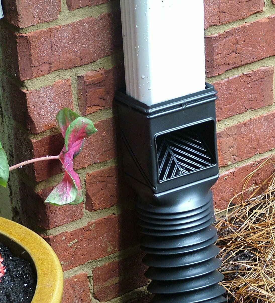 Flex Grate Black Downspout Filter Water Rain Gutter Drainage Down Spout