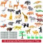 Jungle Animals Toy Set Plastic Figure Kids Toddlers Wild Farm Playset Pack of 54