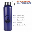 Stainless Steel Water Bottle - 40 oz Wide Mouth - Double Walled Vacuum Insula...