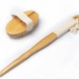 Natural Boar Bristle Shower Back Scrubber Brush Wood Handle Bath Body Scrub