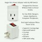 3 Prong Grounded Single Port Power Adapter Outlet Socket OnOff Switch Indicator