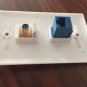 Cat6 Ethernet Port and 1 Gold-plated Cable TV Coax F Type Wall Plate White NEW