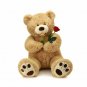 MorisMos Giant Teddy Bear with Big Footprints Plush Stuffed Animals Light Brown