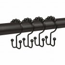 MAYTEX Metal Double Roller Glide Shower Curtain Ring/Hooks, Oil Rubbed Bronze, S