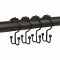 MAYTEX Metal Double Roller Glide Shower Curtain Ring/Hooks, Oil Rubbed Bronze, S