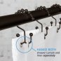 MAYTEX Metal Double Roller Glide Shower Curtain Ring/Hooks, Oil Rubbed Bronze, S