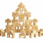100Piece Wooden Building Blocks Stacking Set Toys for Kids(Natural Colored)