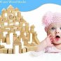 100Piece Wooden Building Blocks Stacking Set Toys for Kids(Natural Colored)