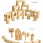 100Piece Wooden Building Blocks Stacking Set Toys for Kids(Natural Colored)