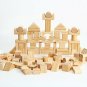 100Piece Wooden Building Blocks Stacking Set Toys for Kids(Natural Colored)